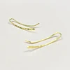 Real 925 Silver Ear Climber Ear Cuff Gold Handmade Hammered Jewerly  Minimalist Pendientes Oorbellen Boho Earrings for Women 4