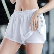 Кривой летние Высокая Талия шорты для бега для женщины 2 в 1 быстросохнущая спортивная свободные спортивные шорты дышащие велосипедные фитнес шорты для йоги