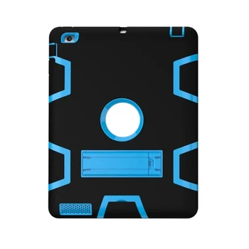 

Case for iPad Air Three Layer PC and Silicone Protection Heavy Duty Shockproof Protective Cover for iPad Air 9.7 Inch - Black Bl