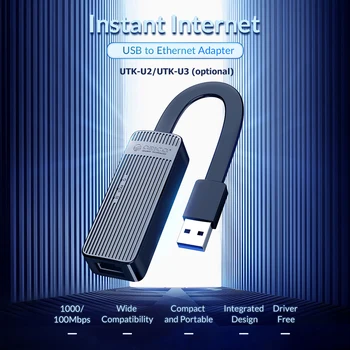 

ORICO USB Type-A Network Card USB 2.0 3.0 to RJ45 Ethernet Adapter 100Mbps 1000Mbps Network Card for Windows MacOS Linux PC