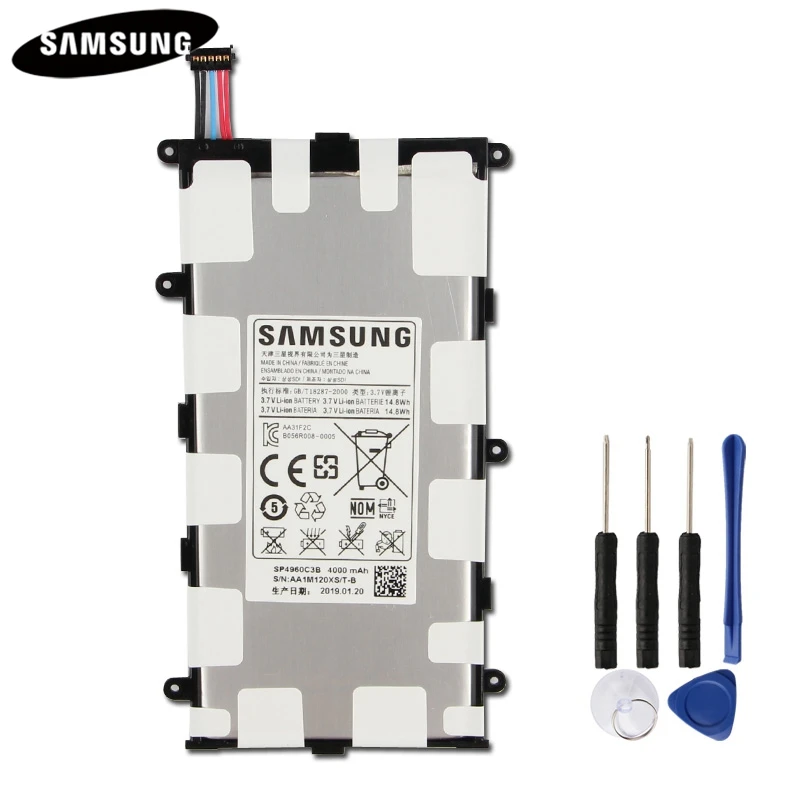 Оригинальная батарея для планшета SP4960C3B для samsung GALAXY Tab 7,0 Plus P3110 P3100 P6200 P6210 аутентичная батарея 4000 мАч