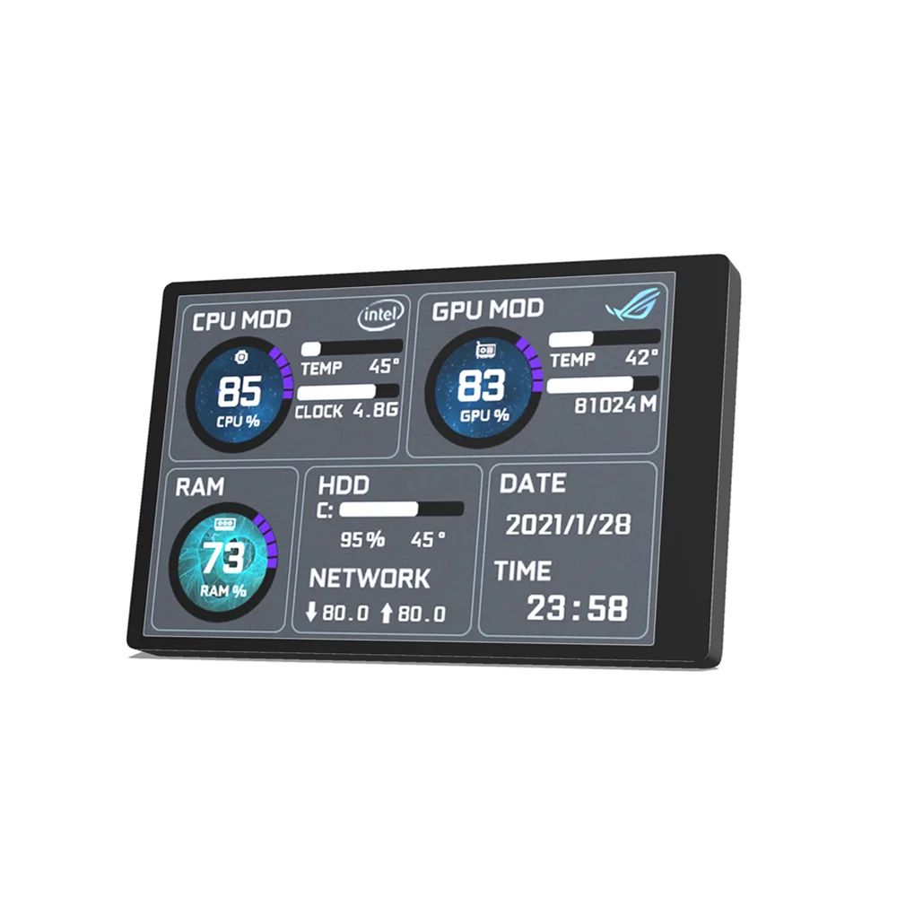 Polegada Ips Tipo-c Tela Secundária Computador Monitor Cpu Gpu Ram Hdd Usb Display para Livremente Aida64 3.5 Acessórios p/ quadro de demonstração - Imagem 3