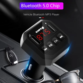 

B8 TF USB Car MP3 Player Bluetooth 5.0 FM modulator Kit 3.1A Fast Charger in-car Accessories Hands free Auto audio adapter