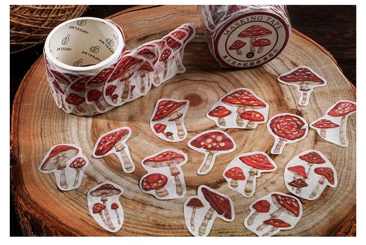 100 pcs /Roll Montain Pick Travel Butterfly Mushroom Flower DIY Decorative Masking Tape Diary Album Stickers 100 pcs /Roll Montain Pick Travel Butterfly Mushroom Flower DIY Decorative Masking Tape Diary Album Stickers