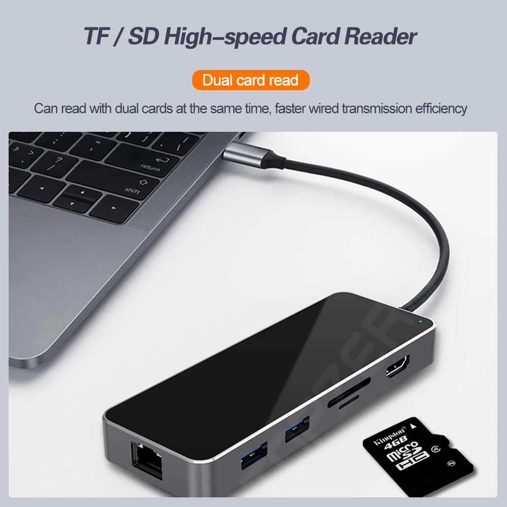 11 портов s USB 3 0 концентратор для HDMI VGA RJ45 адаптер док станция SD/TF кардридер аудио