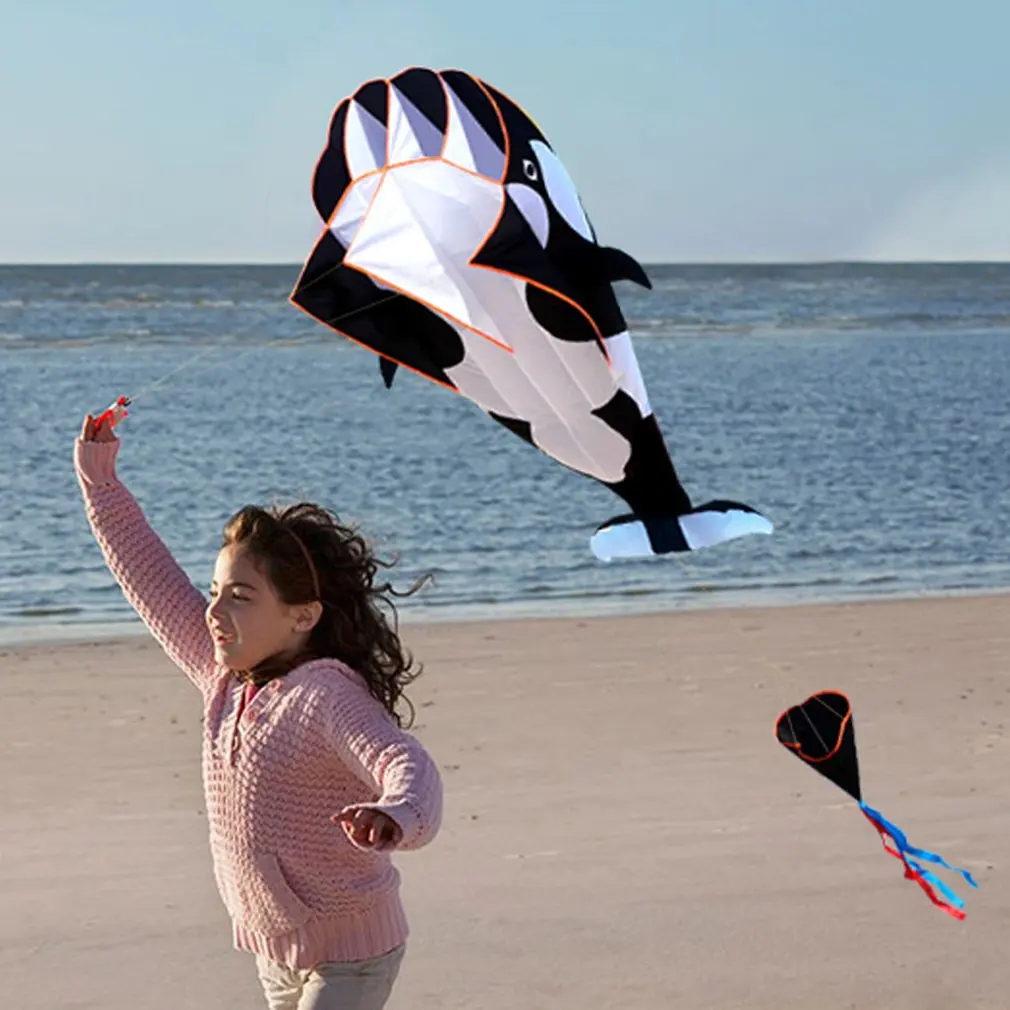 3d Large Whale Kite Frameless Outdoor Toy Kite 215*120cm Kite Flying With  30m Flight Line
