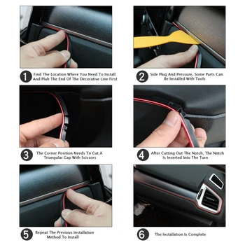

Insert Molding Trim Strip Molding Trim Strip Decor Red 32.8ft Interior