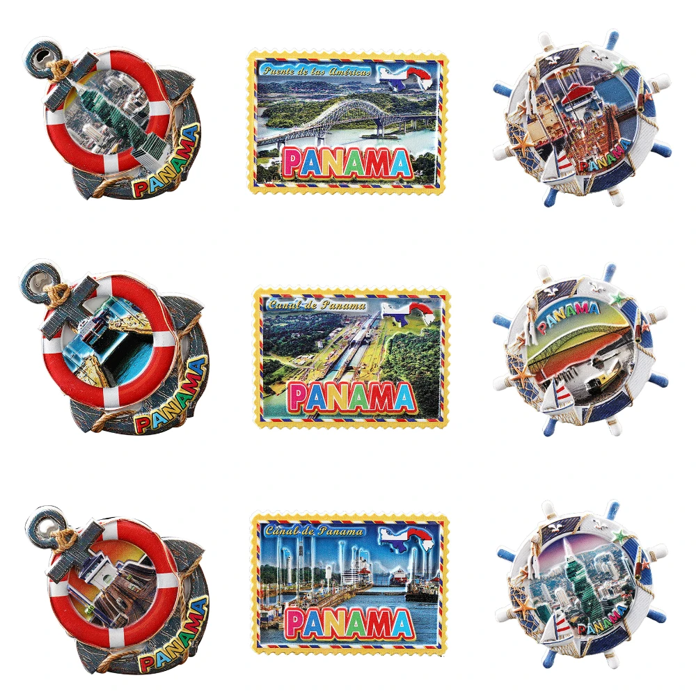 

Lychee Panama Fridge Magnet Creative 3D Anchor Shaped Refrigerator Magnet Sticker Travel Souvenirs Home Decoration