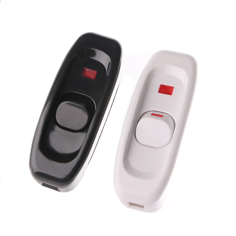 1 uds interruptor para lampara de noche ca 110 250v 10a interruptor de cable de lampara de escritorio de mesa en linea con luz indicadora de led