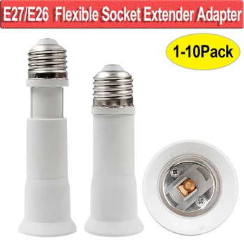

E27/E26 2.5CM Flexible Socket Extender Adapter Edison Screw Converter Lamp Bulb Socket Extension Lamp Holder Adapter D30