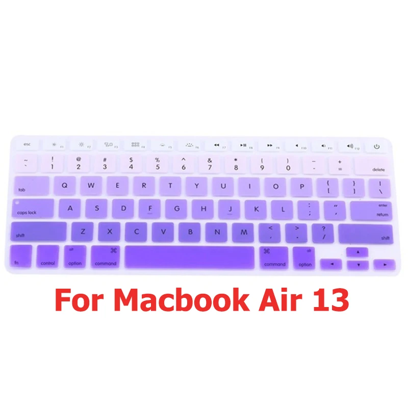 Крышка клавиатуры для Macbook Air 13 Pro 15 аксессуары английские буквы градиентные наклейки для клавиатуры Naklejki Na Klawiature - Цвет: Keyboard Cover