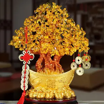 

Yuanbao Tree Golden Livingroom Fortune Tree Ornament Delicate Money Tree Ornament Crafts Beautiful Gold Ingot Tree Ornament