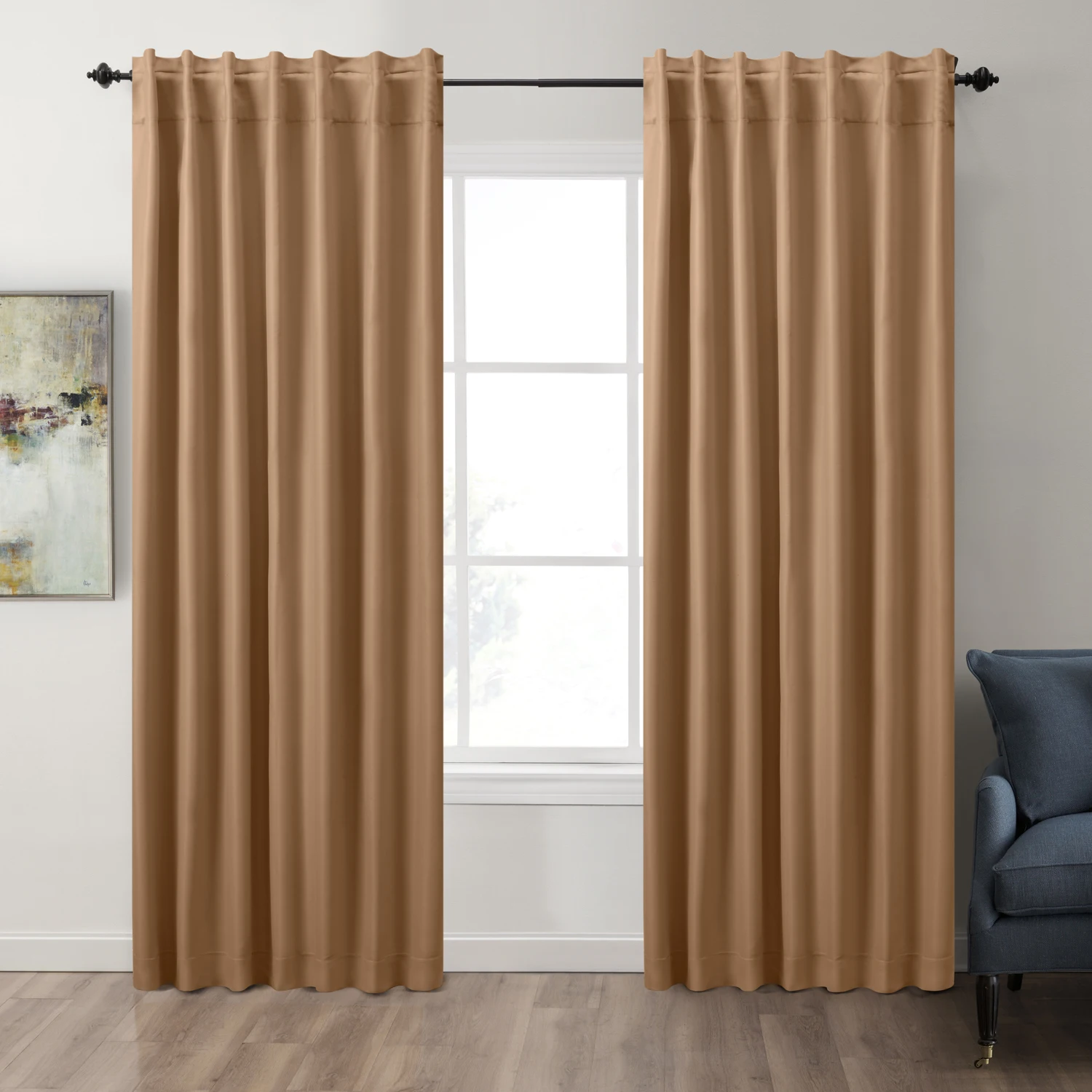 Solid Color Thermal Insulated 90% + Blackout Curtains for Living Room Bedroom Gray Black Blue Thick Window Curtain Treatment