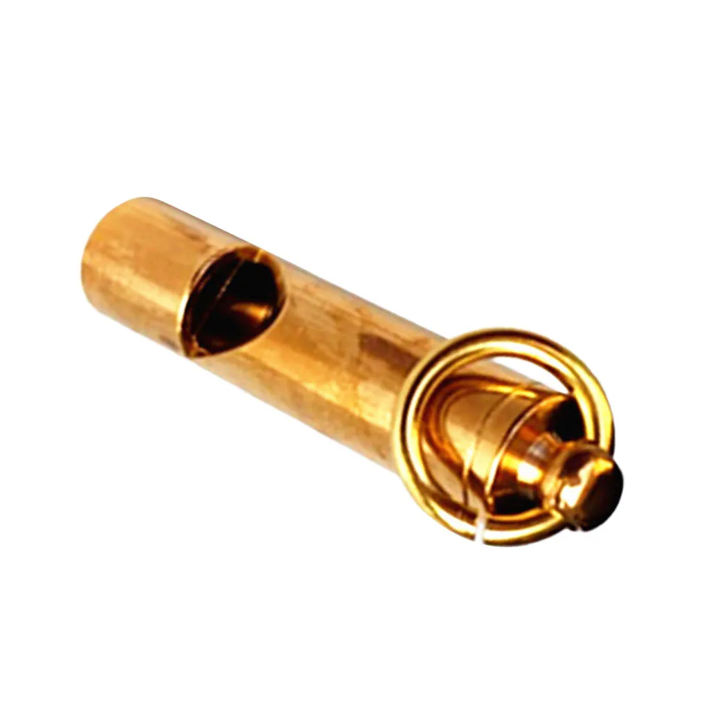 Brass Whistle, Outdoor Survival Whistle Tool Key Ring Pendant for Climbing Hiking Fishing Diving