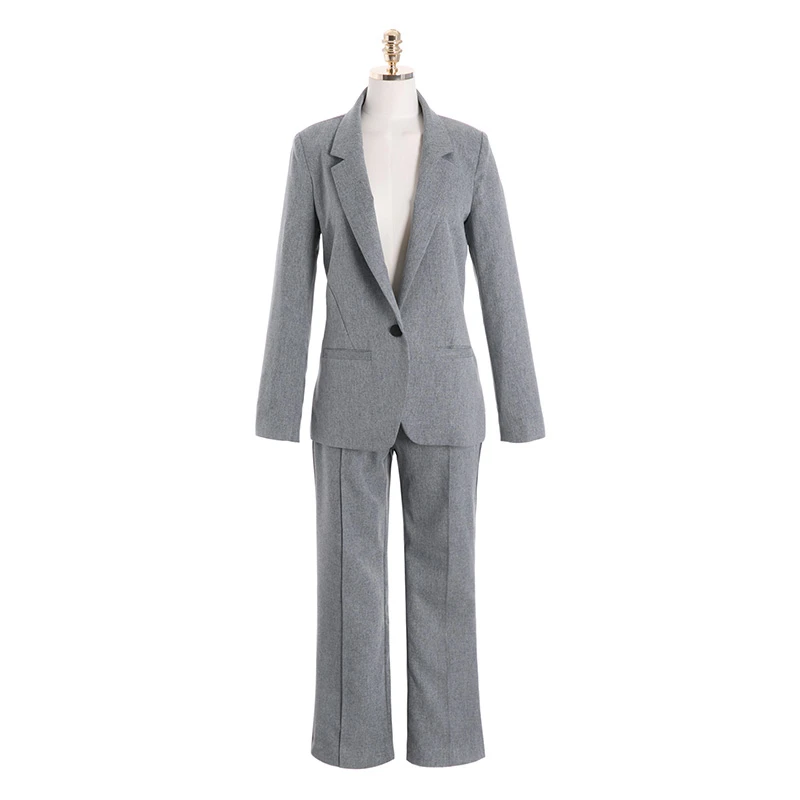 Nieuwe Herfst офис dameskleding hoge kwaliteit Блейзер tweedelige наборы сплошной Femme Pak Блейзер en broek набор - Цвет: 1