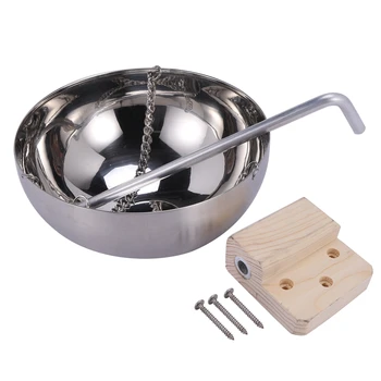 

Sauna Aromatherapy Oil Bowl Sauna Cup Stainless Steel Essential Oil Holder Bowl for Sauna and Spa Wooden Material