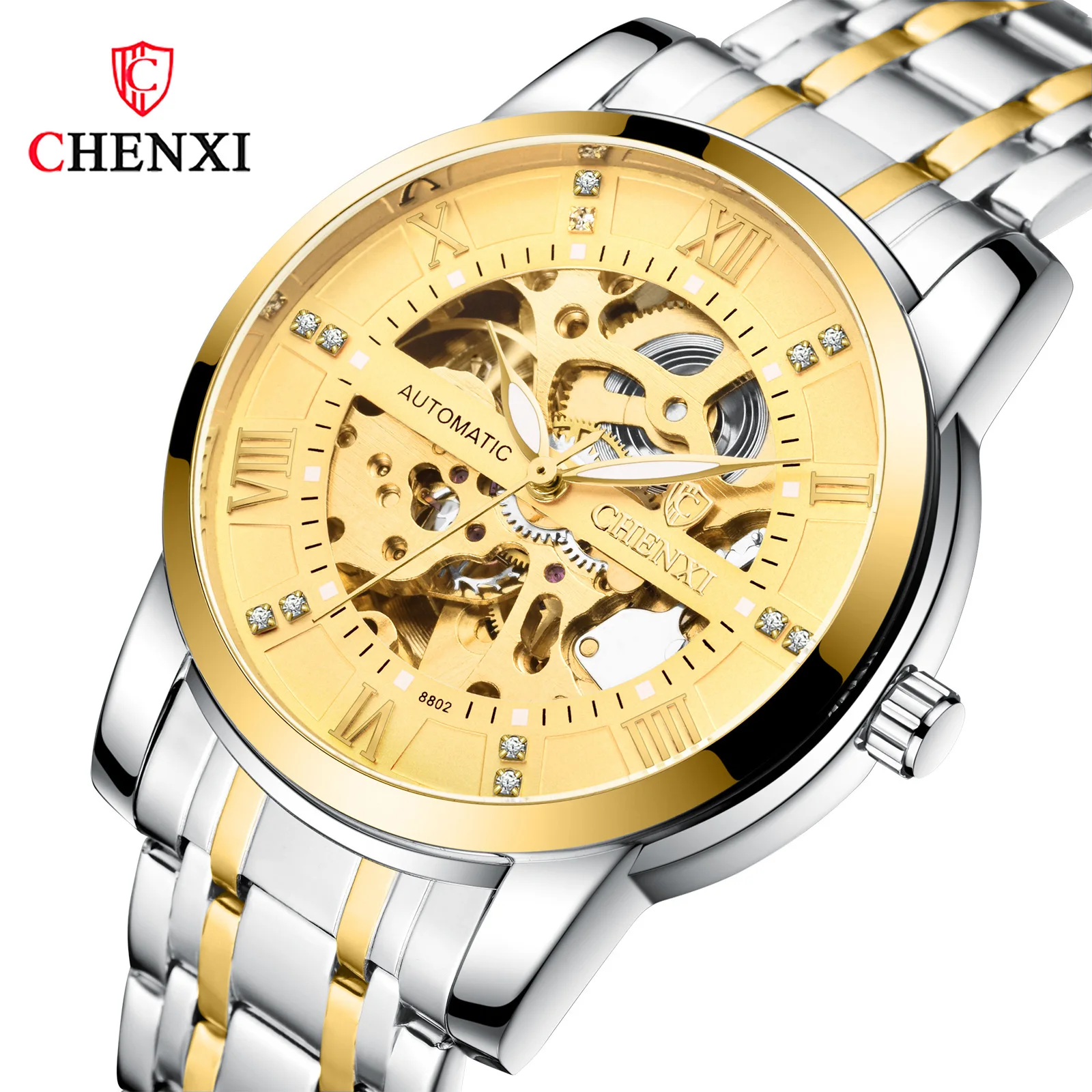

Tuo Flywheel Machinery Table Dawn Business Men Watch 8802 Automatic Machinery Watch
