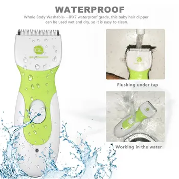 

Waterproof Electric Baby Hair Clipper Kit 7 in 1 Rechargeable Professional Haircuts Hair Removal Kit Quiet Baby Hair Trimmer