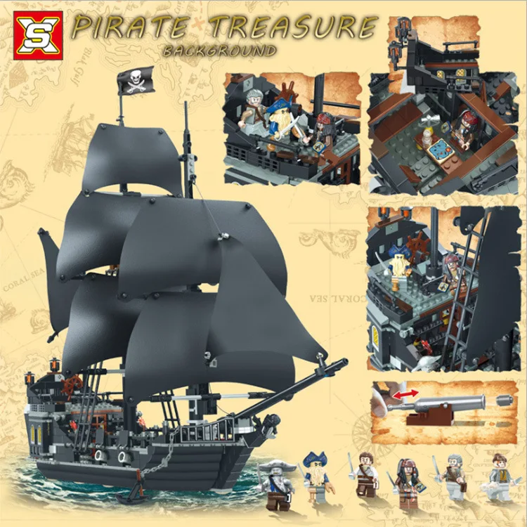 Najtaniej 16006 Black Pearl statek piracki Model montażu cegieł zestaw klocków budowlanych DIY edukacja świąteczne prezenty kompatybilny Legoinglys