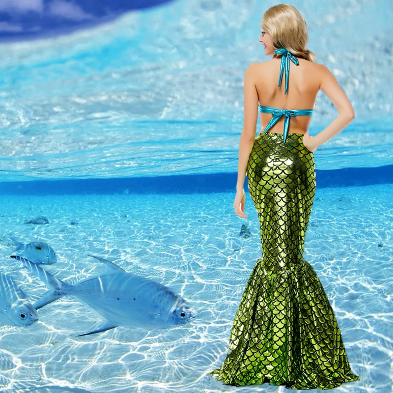 Женский костюм принцессы, бюстгальтер Mermaid, юбка для костюмированной вечеринки, женские вечерние платья, сексуальное платье с хвостом русалки, костюм на Хэллоуин