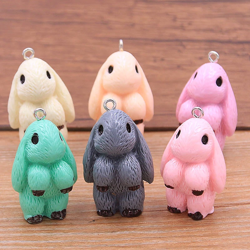 Wholesale Cute Rabbit DIY Keychain Pendant Earring Jewelry Finding Accessories