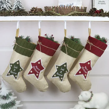 

New Year Gifts Bag Christmas Stocking Christmas Decorations For Home Navidad Christmas Tree Decor Socks Pendant Gift Bag
