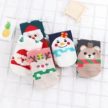 5 пар, рождественские носки унисекс, женские носки с милым рисунком Санта Клауса, снеговика, снежинки, зимние чулочно-носочные изделия для взрослых, хлопковые индивидуальные носки