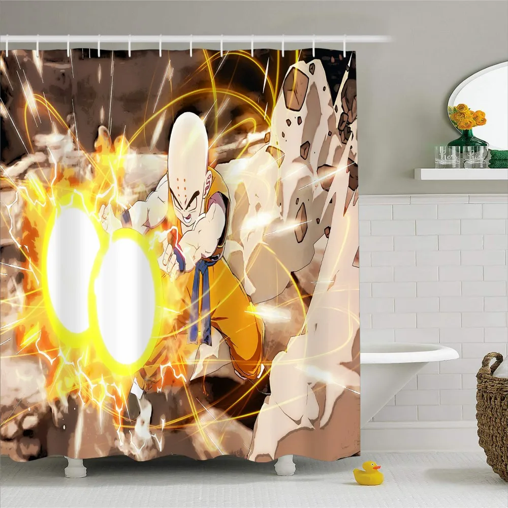 Аниме, мультипликационный персонаж Dragon Ball Водонепроницаемая занавеска для ванной комнаты полиэстер Fabic занавес для ванной s украшение занавеска для душа s