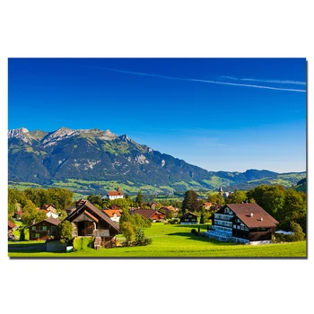 

Swiss Alps Landscape Posters Canvas Cloth Fabric Print Painting for Home Decor Wall Art Picture