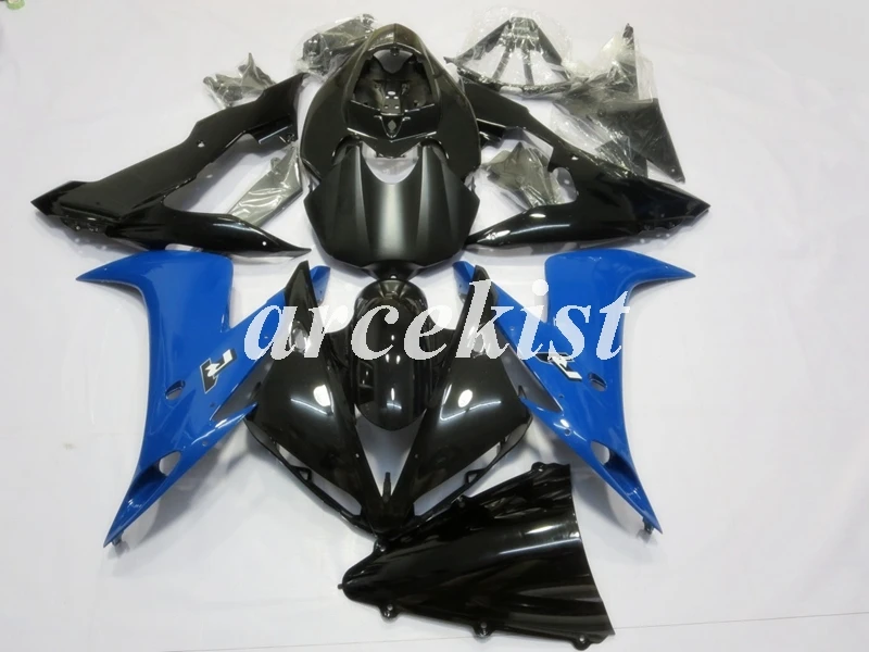 ABS литья под давлением мотоцикл обтекатели комплект подходит для YAMAHA YZF-R1 2004 2005 2006 R1 04 05 06 Кузов Набор Синий Черный