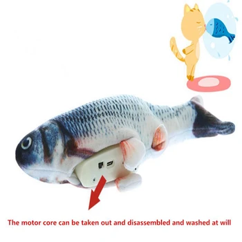 

Soft Plush 3D Fish Shape Pet Cat Chewing Toys Pet Electric USB Charging Simulation Fish Toy Cat Catnip Toys New