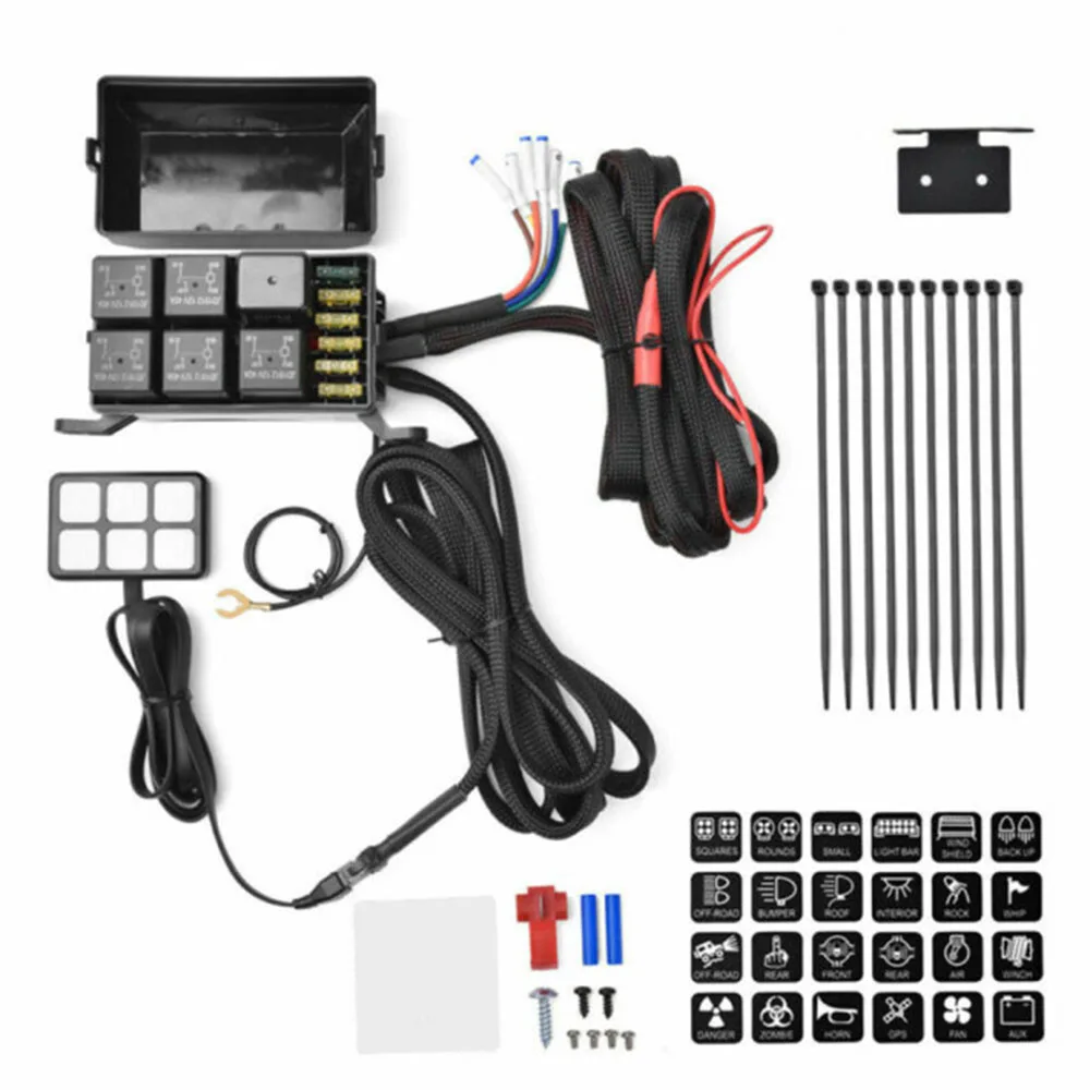 6 клавишная черная панель переключателя Электронная релейная система управления