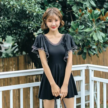 

One Piece Swimsuit Woman Swimwear With Push Up For Women 2019 1 Rashguard Female Long Sleeve Swimsuits Skirt Girl Lovely