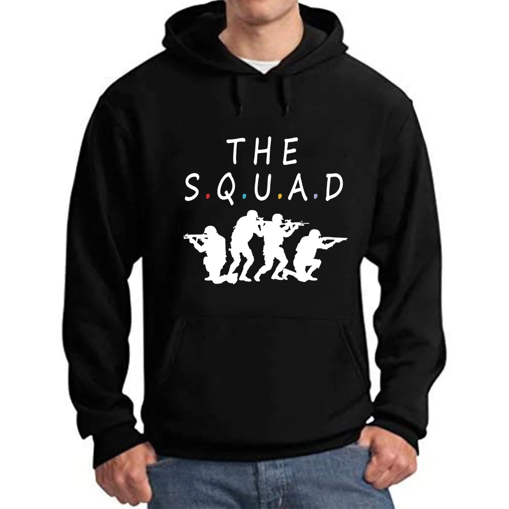 

The Squad Fashion Letter Print Hoodies Korean Style Pocket Pullovers Harajuku Youth Men's Sweatshirt Hip Hop Streetwear