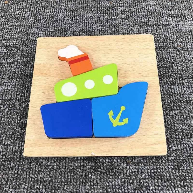Утолщенная деревянная игрушка 3D Пазлы детские игрушки lntellectual Development мальчики девочки детские игрушки головоломка развивающий подарок - Цвет: 13