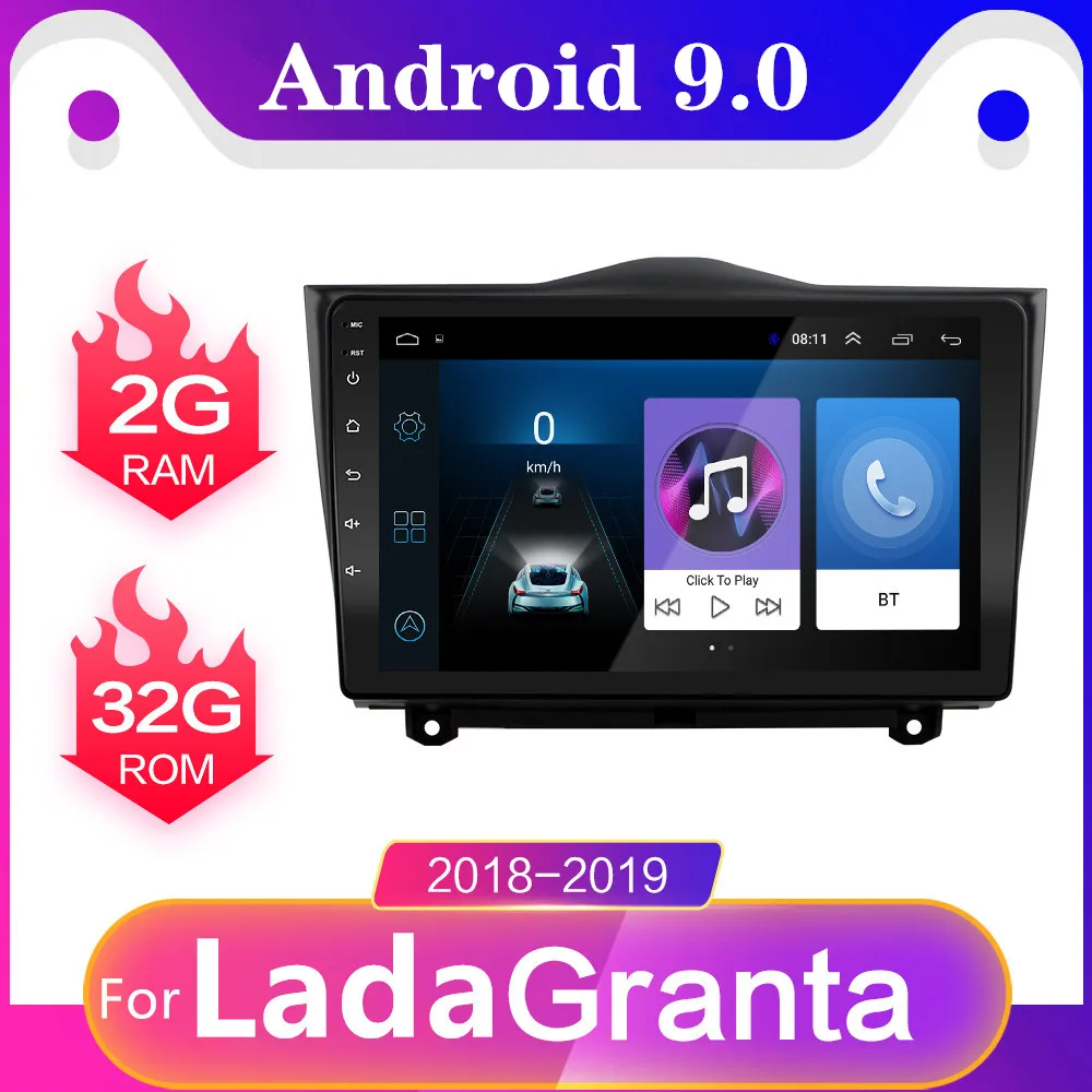 9 дюймовый 2G + 32G DVD Android 1 Радио Видео Мультимедиа nodvd плеер навигация для Lada Granta 2018
