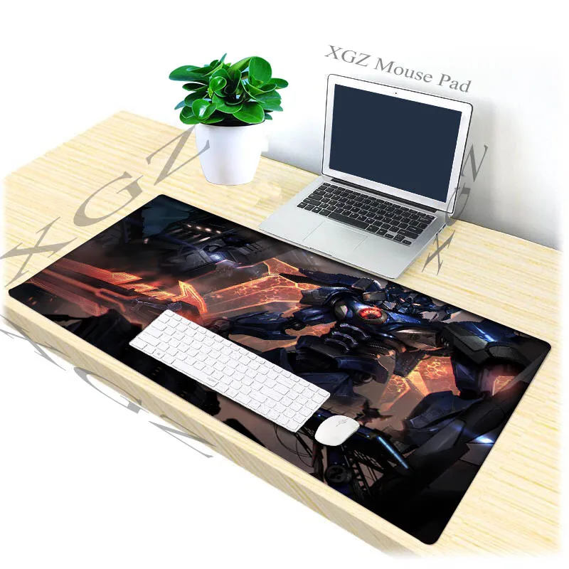  XGZ For LOL Csgo Dota Large Mouse Pad Lock Edge Custom Classic Anime Warrior Computer Desk Mat Spee