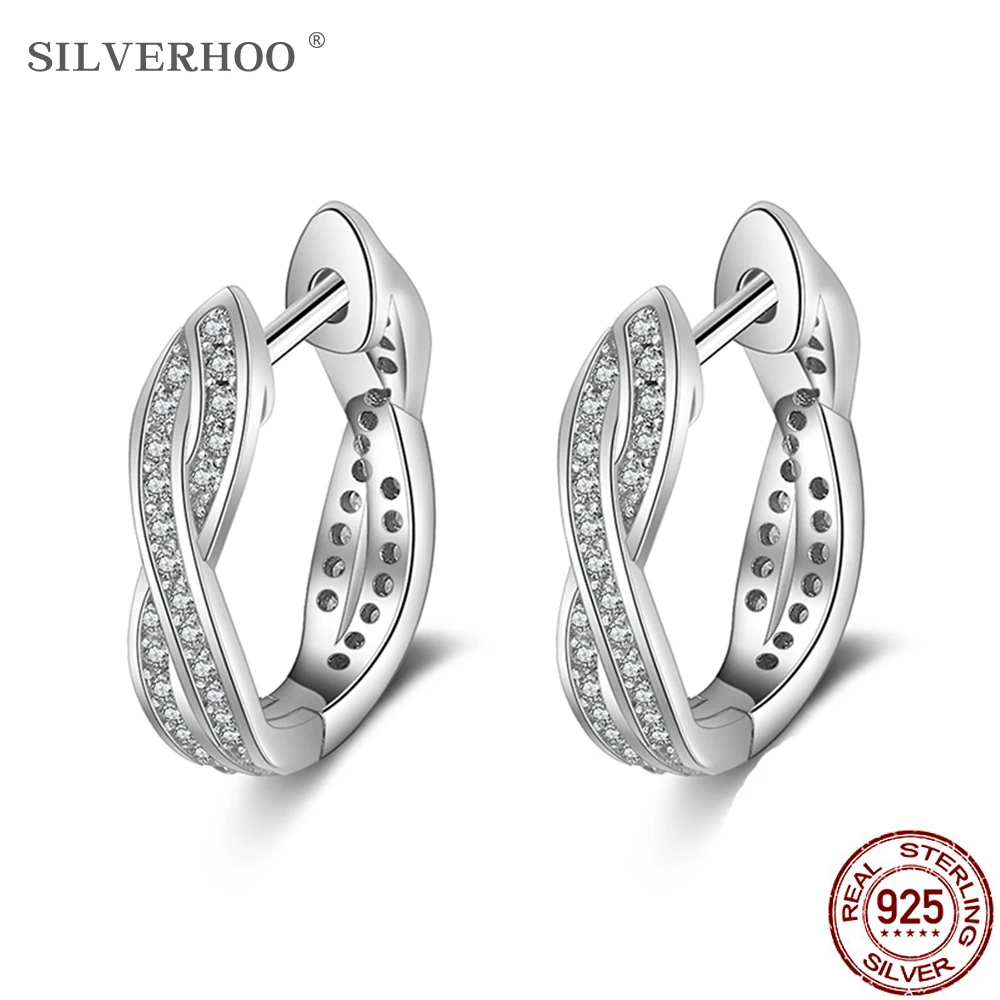 Серебряные серьги SILVERHOO в виде реальной искусственной кожи женские витые с