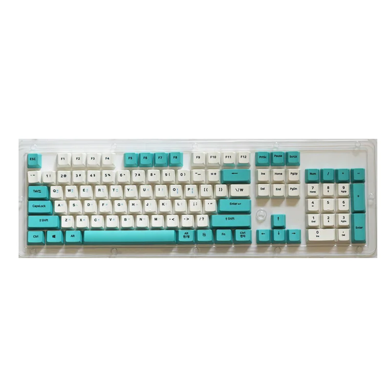 blue white CuXiu PBT Keycap 104 клавиш Вишневый профиль брелки корейские-полупрозрачные брелки с подсветкой для механической клавиатуры - Цвет: blue white