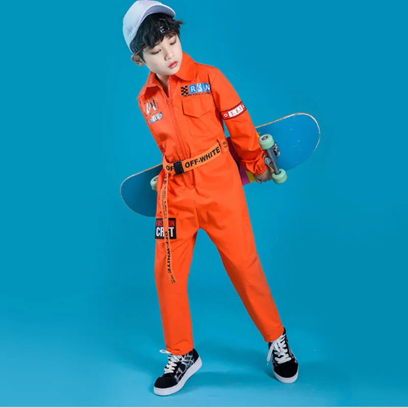 Boys Girls Jazz Modern Dancing Costumes Clothing Suits Children's Hip Hop Dance wear Outfits Stage Costumes Coverall Clothes