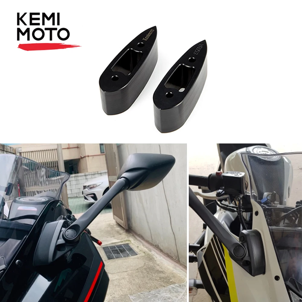 

KEMIMOTO for Yamaha YZF R25 R3 Motorcycle Mirror Riser Extension Extenders Adapter Adaptor Kit YZF-R3 YZF-R25 2015 2016 2017