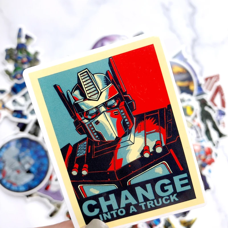 50 шт. логотип Optimus Prime Наклейка Декор для чемодана наклейки для скейтборда для ноутбуков DIY игрушки водонепроницаемые наклейки
