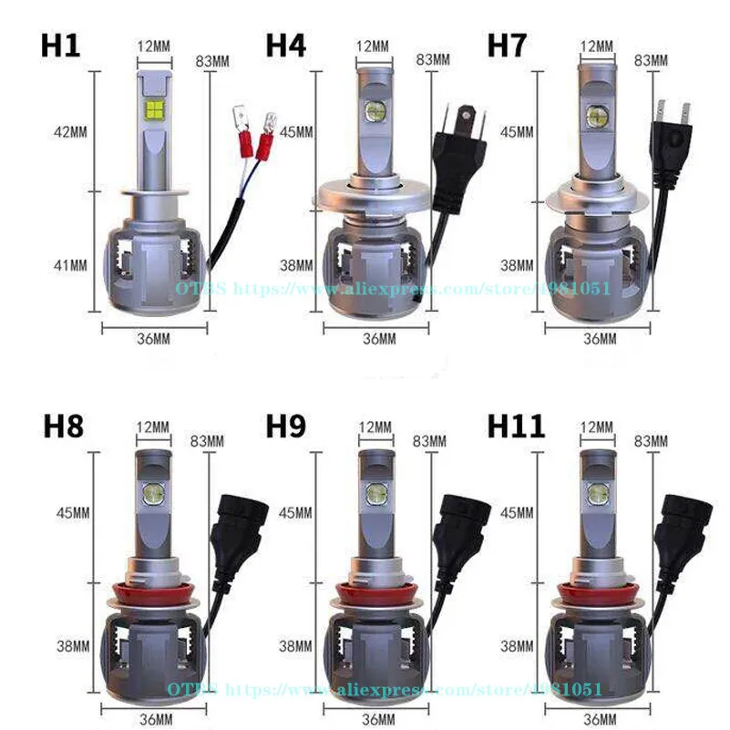 Из 2 предметов 120 Вт H7 H4 Автомобильный светодиодный фары для H11 светодиодный H1 9005 HB3 9006 HB4 D4S D2S D1S D3S 15600LM и противотуманных фар с возможностью креативного освещения 6000K