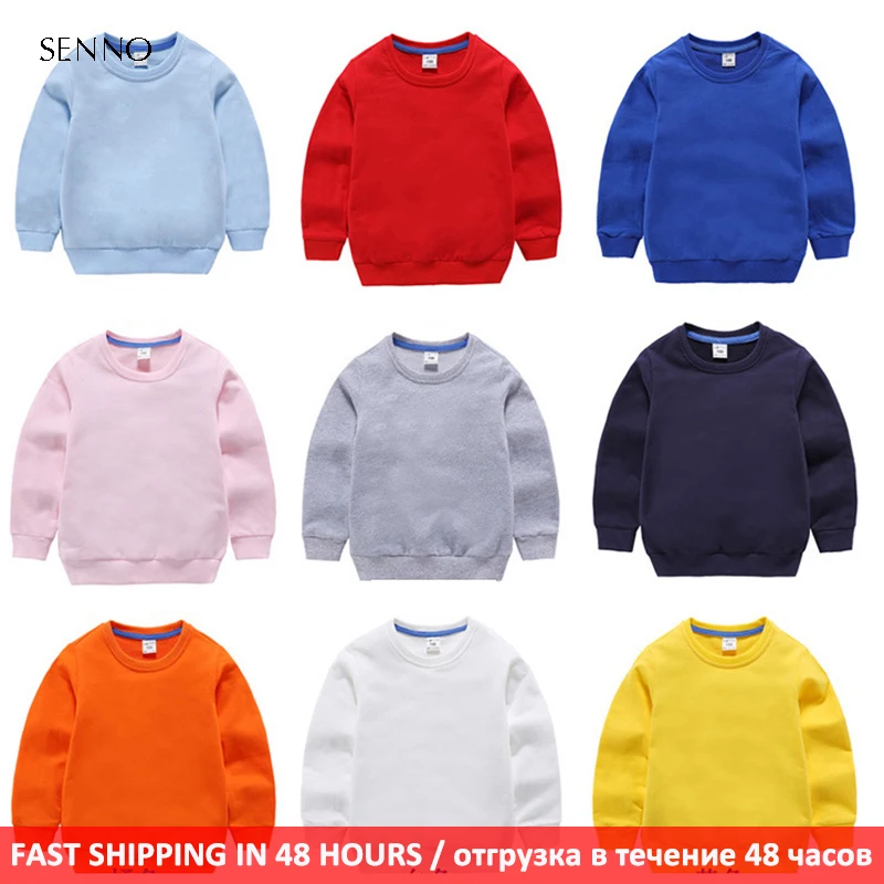 

Baby Girls Boys Sweatshirt Cotton T Shirt For Boy 9 Colors Spring Autumn Tops For Kids Tees Shirt Children Outwear 2-8 Years