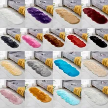 Плюшевые ковры из искусственного меха для гостиной, неправильный овал, диван, детская спальня, украшение дома, ванная комната, коврик для ванной, туалет, ковер