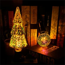 Светодиодный 3D стереоскопический Новинка Светильник лампы 85-220V E27 фейерверк с серебряным покрытием Новогоднее украшение для использования в помещениях лампа A60 ST64 G80 G95G125