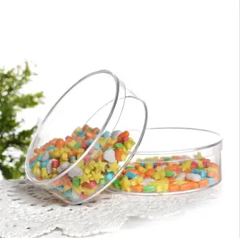 

24pcs/lot D12XH4CM Round candy box with lid Clear color party favor holder mini boxes with lids Candy Box Accesories SF-C0904