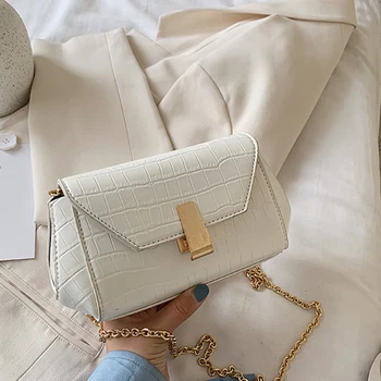 

Small Shoulder Bag Purses Crossbody Bags For Women 2020 Trend Solid Color PU Leather Handbags Lady's Summer Chain Messenger Bag