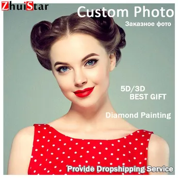 

photo Customized Diy diamond painting cross stitch square -round drill full diamond embroidery personal design painting WHH