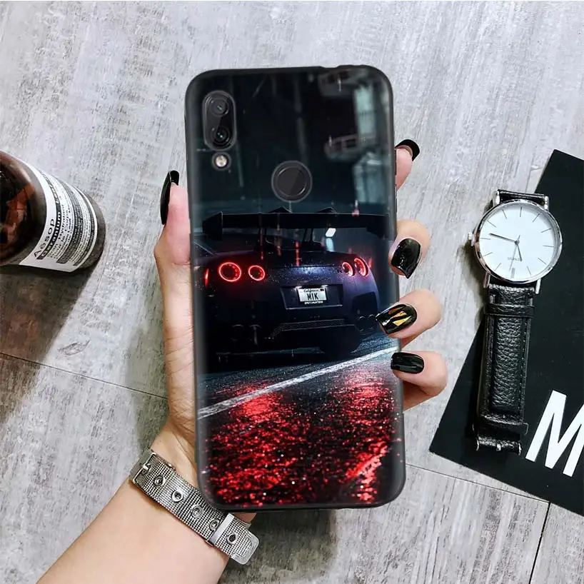 GTR Car Cool Black Cover Phone Case for Xiaomi Redmi Note 8 7 7S 7A 6 S2 GO K20 Pro 6A Mi 6X 5X A1 CC 9 8 Coque